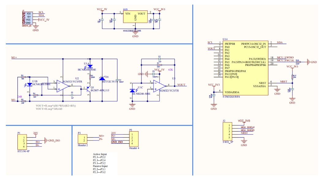 Schematic - M5Stack U162 AIN4-20mA Unit